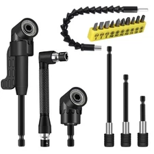 17 Pcs Flexible Drill Bit Extension, Include 2 Pcs Hex Shank 105° Right Angle...