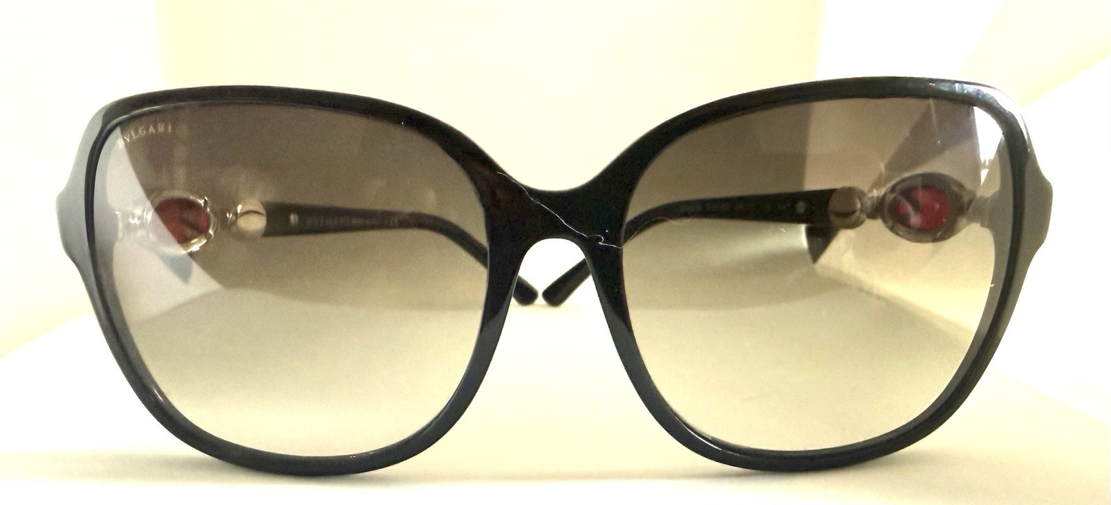 Bulgari 8069 Black Sunglasses with Stones Vintage Women's Accessories Authentic