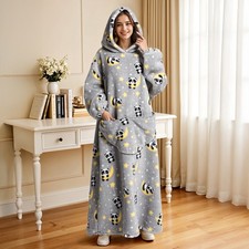 Animals Hooded Dressing Gown Robes Flannel Fleece Soft Plush Robe Bathrobe Gowns