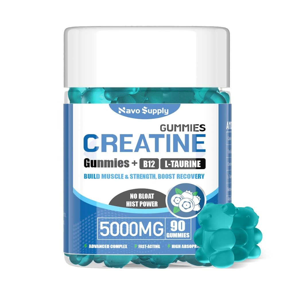 NavoSupply Creatine Monohydrate 5000mg Gummies Sugar Free Muscle Support