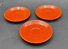 3 Vintage Original Fiesta Ware RADIOACTIVE RED / ORANGE 6" Saucers