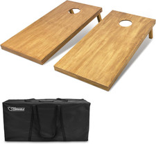 Gosports 4 Ft X 2 Ft Regulation Size Wooden Cornhole Boards Set with Light Brown