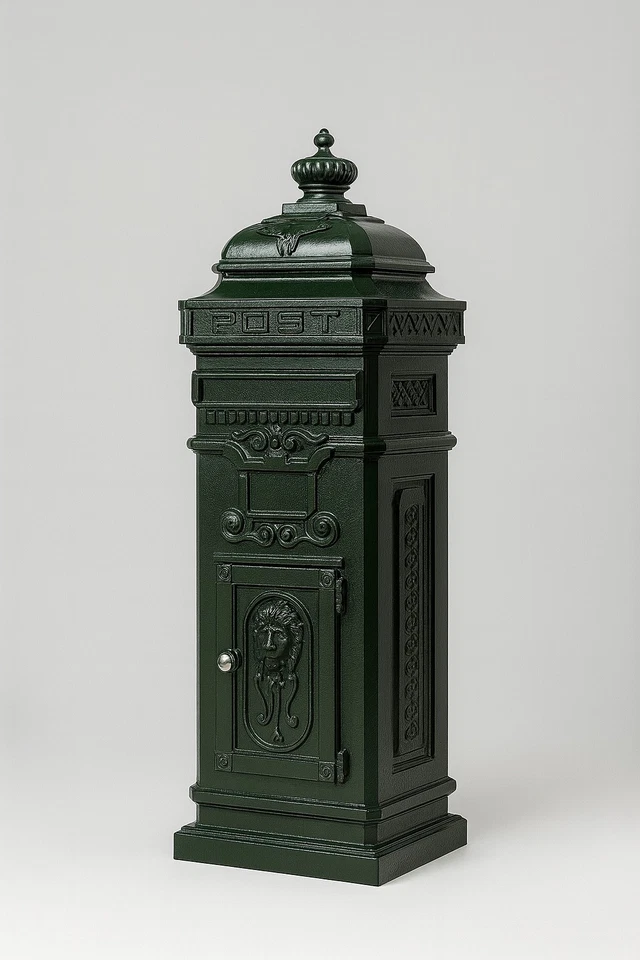 Englischer Briefkasten, Postkasten, Standbriefkasten, Mailbox, Post, Brief, Grün - Bild 2 von 4