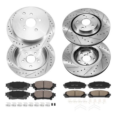 Drill Disc Rotors Low Dust Ceramic Brake Kit for Sienna Highlander RX350 RX450h