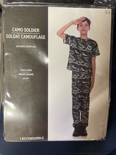 Camo Army Soldier Costume Halloween Military Camouflage Child LARGE Unisex
