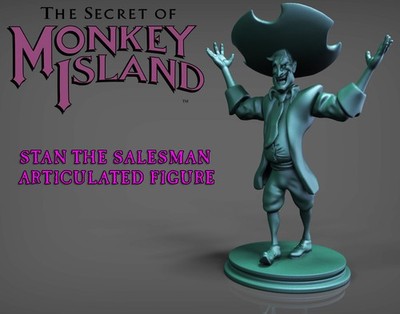 Stan S. Stanman, Monkey Island, Lucasfilm, 3D Druck, Figur, Fan Art, UNBEMALT