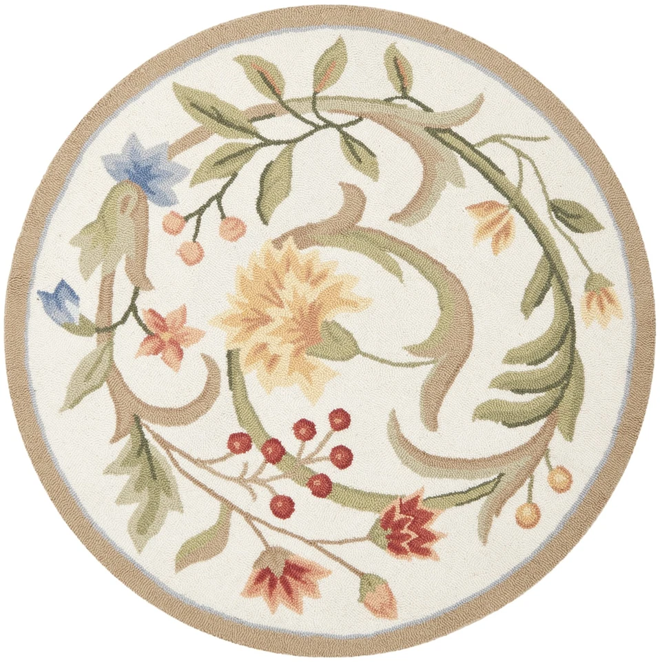 Alfombra Chelsea Collection - 3' redonda, marfil, enganchada a mano French Country Woo... Foto 2 de 4