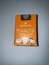Vintage Hallmark Peanuts Snoopy SEALED Deck of 54 Minature Playing Cards Orange