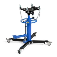 1660 LBS 2 Stage Hydraulic Transmission Jack, 360° Swivel, for Car Lift, Blue