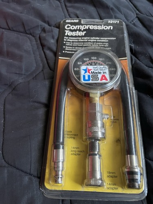 #ad SEARS COMPRESSION TESTER 0 300psi 161.217103 w hose amp; Connector NEW $11.00