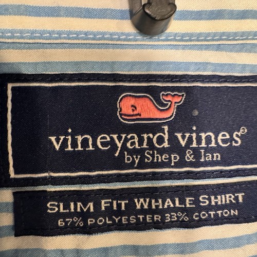 Vineyard Vines Men’s SEERSUCKER Shirt Button Down Blue & White Stripe Size L - Picture 8 of 11