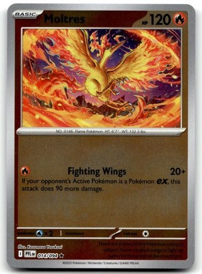 Moltres 014/094 ME02: Phantasmal Flames Holo Rare Reverse Holo