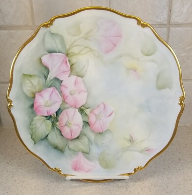 Tressemanes & Vogt Limoges France New Palissy T & V  9 1/2'' Floral Plate #2