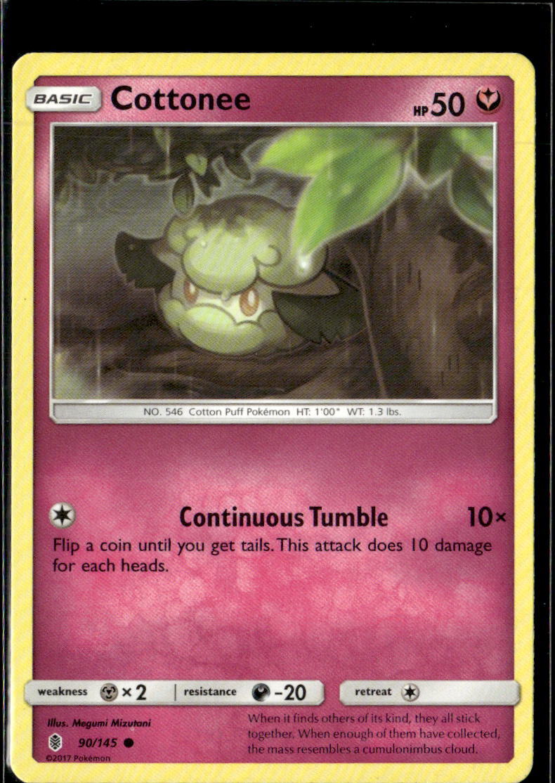 Pokemon Cottonee 90/145 Guardians Rising Non Holo Common 3 Card Lot