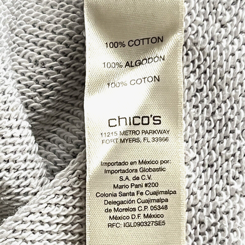 Weekends by Chico’s Top Women’s 1 Embellished V-Neck 3/4 Quarter Sleeve Gray - Picture 8 of 9