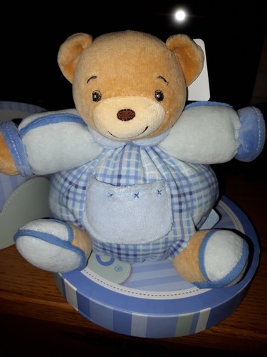 Doudou P'Tit Ourson Bleu Kaloo Chubby Bear Avec Boite Et Etiquette Ttbe 18 Cm - Picture 2 of 6