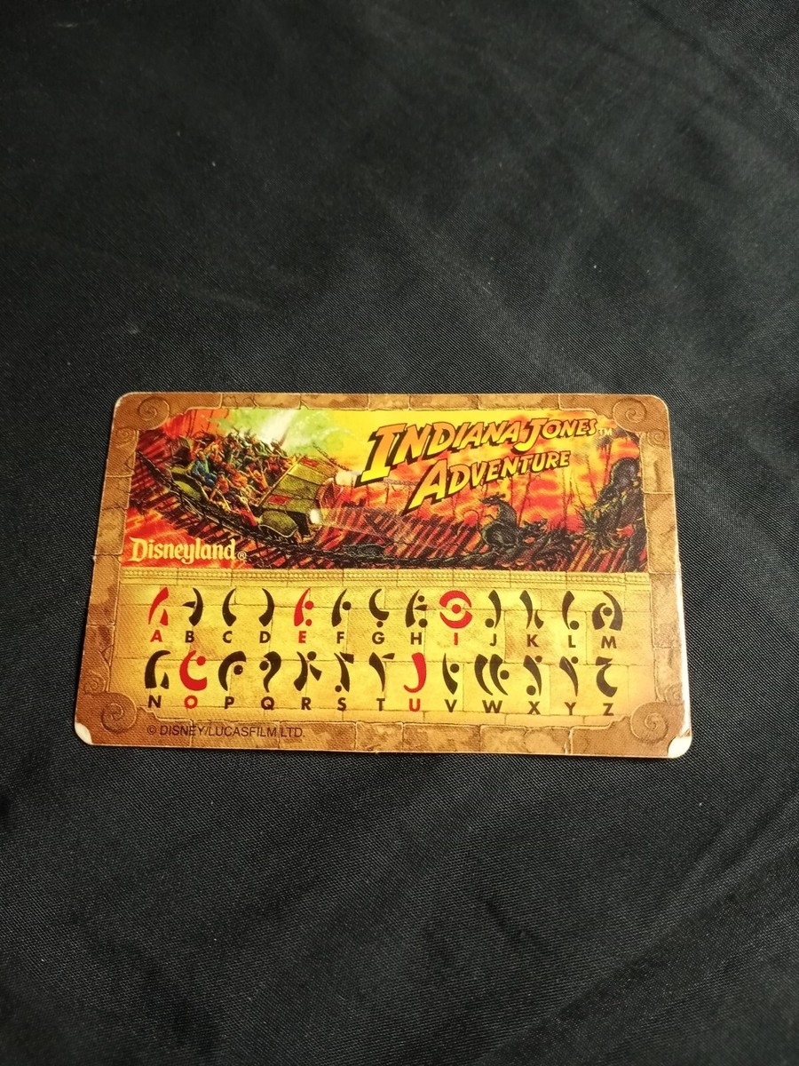 1995 INDIANA JONES ADVENTURE DISNEYLAND AT&T VINTAGE DECODER CARD