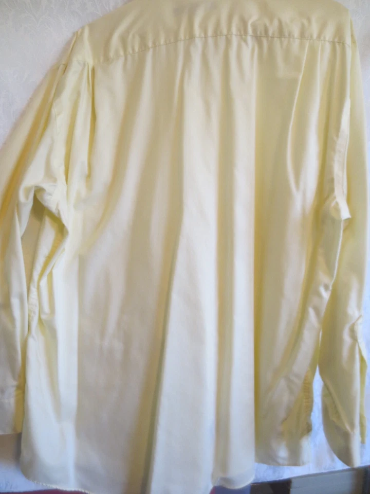 Hombre Daniel Gris Talla 17 1/2 Manga Larga Amarillo Vestido Camisa Foto 3 de 4