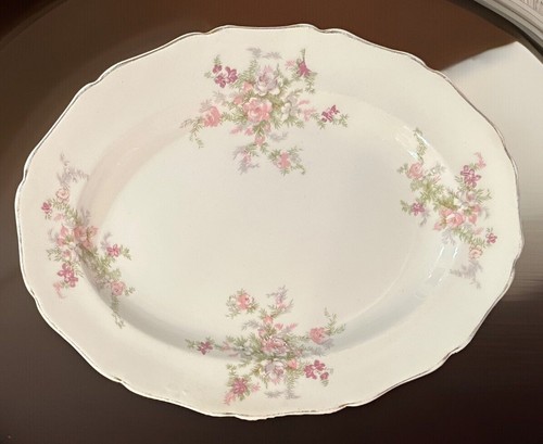 Vintage ~Oval Small Serving Platter w/Rose Flower ~Hallmark~ Perfect for Easter - Picture 2 of 9
