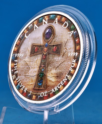 2025 Canada Farbmünze Ancient Egypt Ankh (3.) 1 OZ SILBER - COLOR EDITION - Afbeelding 10 van 13