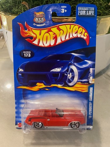 2002 Hot Wheels Coleccionista 52.7m70 Plymouth barracuda Rojo W/ No Name Base