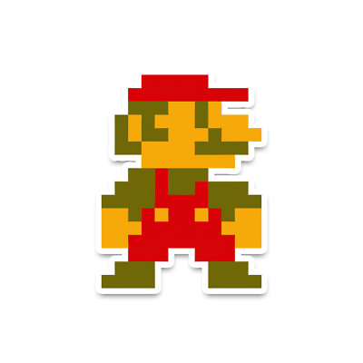 8 Bit Mario Vinyl Sticker - NES - Nintendo - Mario Bros. - Nostalgia - 4 Inch