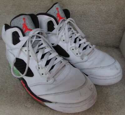 Jordan 5 Retro Pro Stars 2015 Men\'s Sz 10.5 136027 115 WHT/INFRRD/GRN/BLCK Nike Jordan 5 Retro Pro Stars - Poison Green 2015 (136027  main image 2