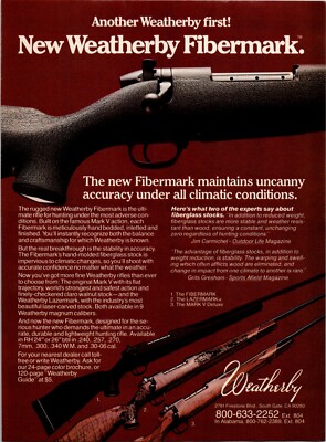 New Weatherby Fibermark Rifle Stocks-Vintage Print Ad