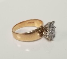 2.30 Ct Round Cut Moissanite Engagement Ring 14K Yellow Gold Finish .
