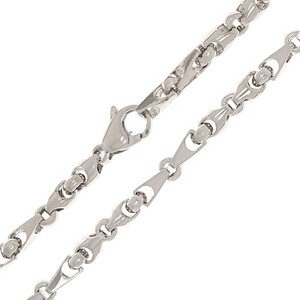 14k White Gold Solid Handmade Fashion Link Necklace 24" 5mm 55.5 grams