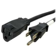 StarTech 6ft Power Extension Cord, NEMA 5-15R to NEMA 5-15P Black Extension