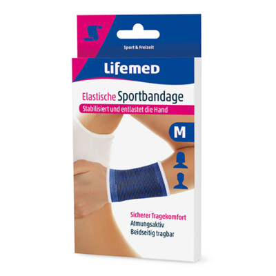 Lifemed Elastische Sportbandage blau ''Handstütze'' stabilisiert & entlastet