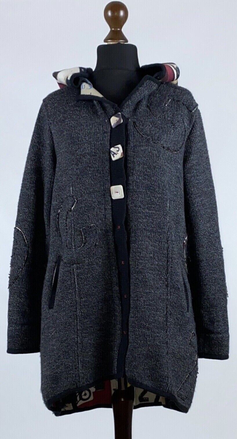 Aventures des Toiles Women's Wool Coat Jacket Size 46, 80cm Long image 3