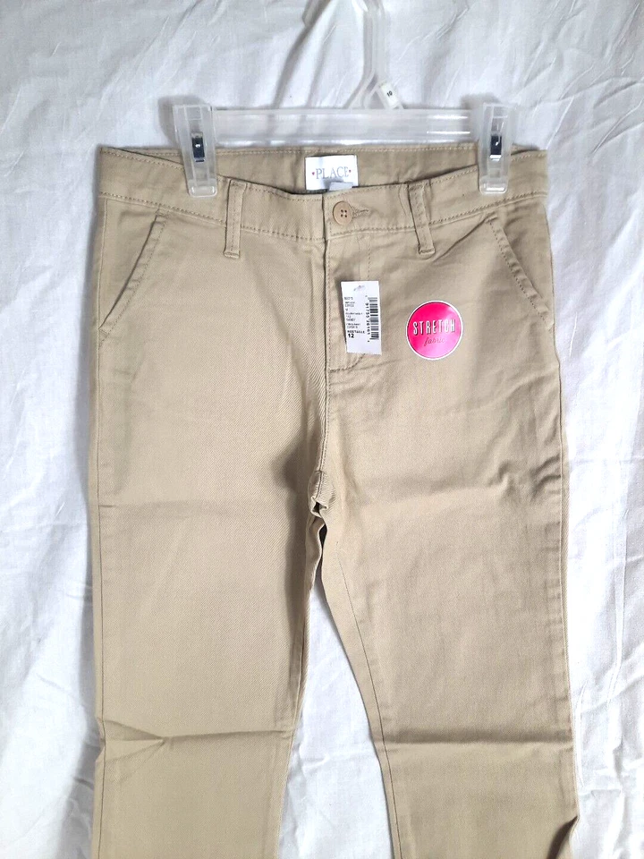 Pantalones Uniforme Escolar Lugar Infantil Talla 12 Tostado Tela Elástica NUEVO Con Etiqueta Foto 2 de 4