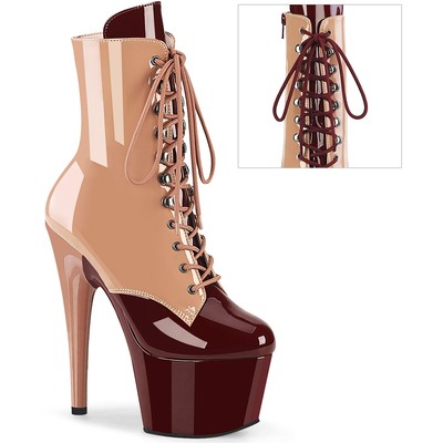 Pleaser 7'' Heel Two Tone Lace-Up Ankle Boots Adult Women Shoes Adore/1020Dc
