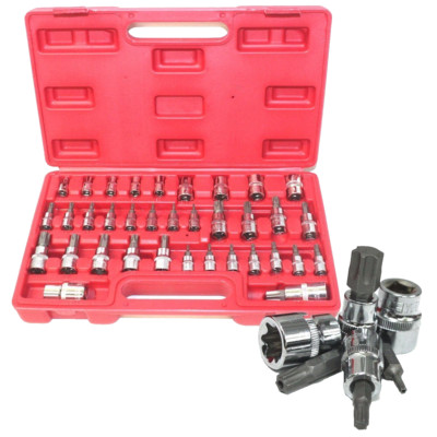 35 Pc External Star E-Socket Bits Female Male E-Torx Tamper proof Sockets Bit