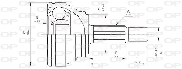 Tête de cardan Renault Laguna 2.2 D Safrane joint en acier forgé renforcé