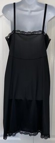 Vintage SEARS 16005 Nylon Black Lace Full Slip Size 38 - SHIPS FREE