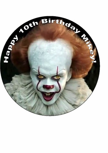 7.5  IT PENNYWISE THE CLOWN HORROR EDIBLE ICING CAKE TOPPER - Afbeelding 1 van 1