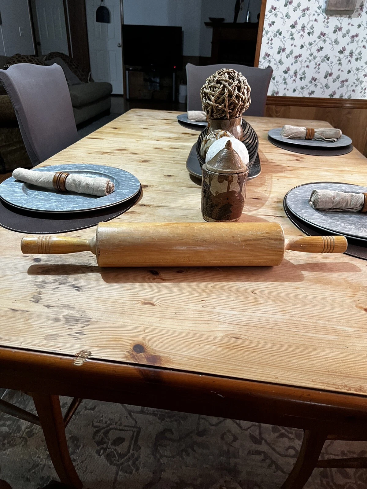 BANTON 25 in. Rolling Pin Vic Firth Mfg Solid Rock Maple, 3.7 lbs. Pre-owned.