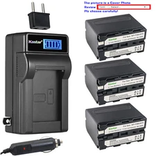 Kastar Battery LCD AC Charger for GVM LED480 LED520 LED672 LED896 Atomos Shogun