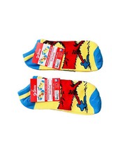 Dr. Seuss The Fox No Show Socks Women  s Lot of 2 Anklets Yellow New One Size