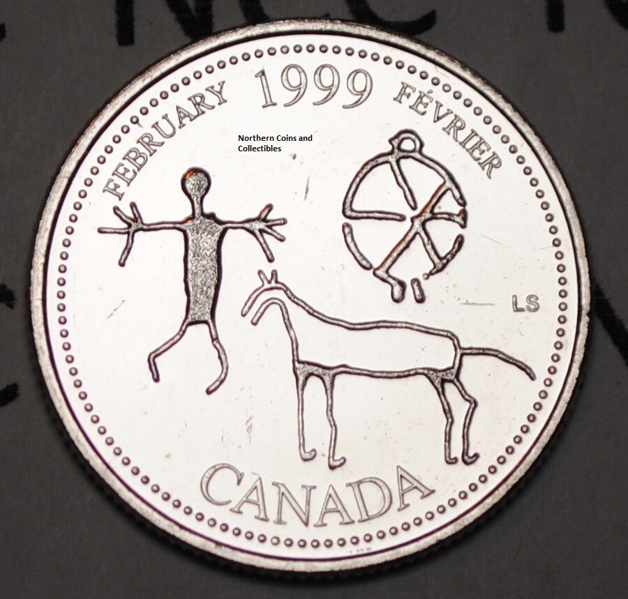 Canada 1999 February 25 cents UNC Millenium Series Canadian