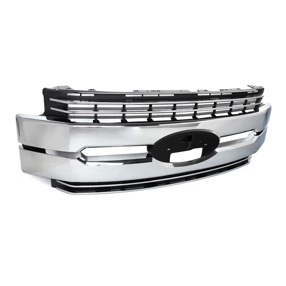 Chrome Front Bumper Grille Assembly For 2017-2019 Ford F-250 F-350 Super Duty Foto 2 de 4