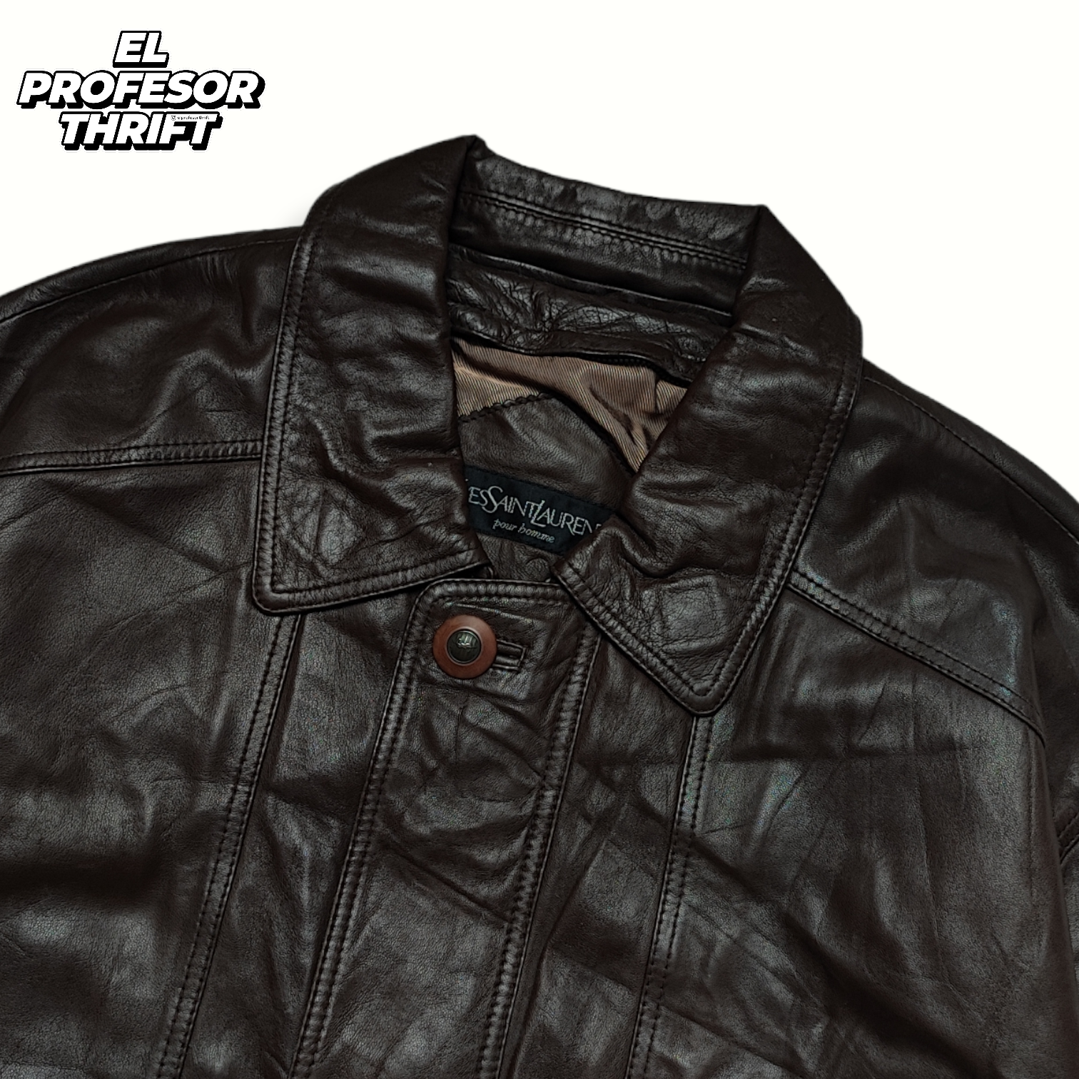 Giacca Vintage Yves Saint Laurent in Pelle