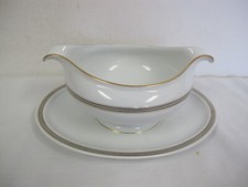 ROSENTHAL WINIFRED GRAVY SAUCE BOAT WHITE GOLD BLACK BANDS SELB GERMANY