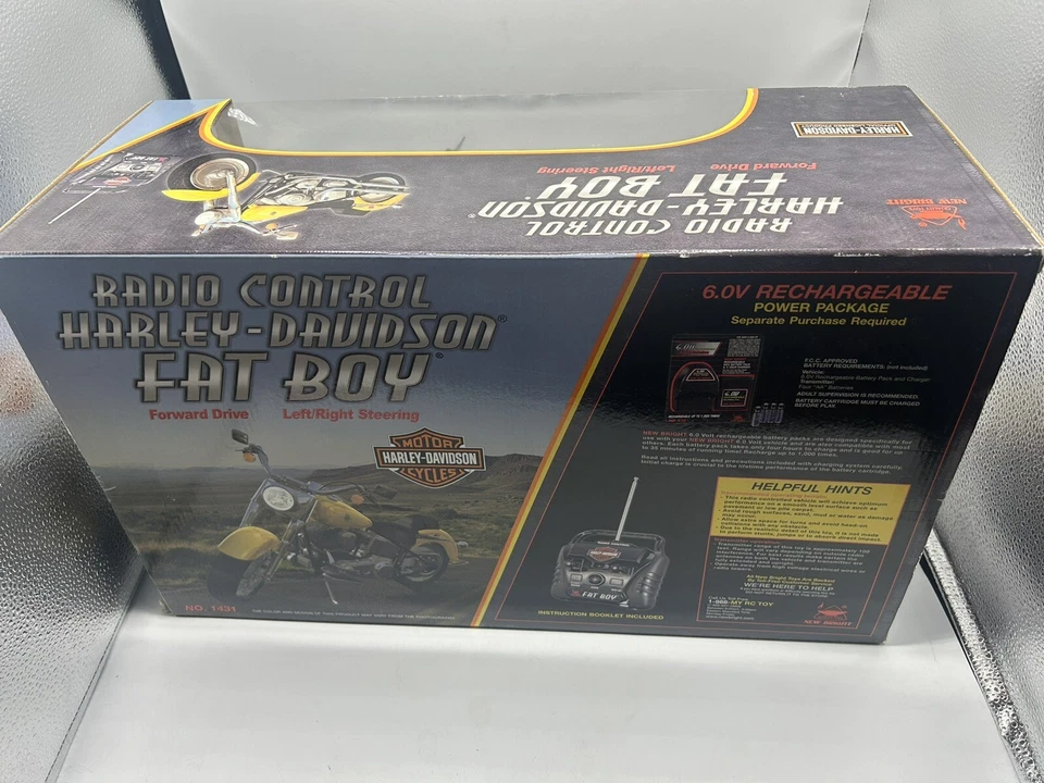 2003 HARLEY DAVIDSON Red Fatboy Remote Control Motorcycle 1431 Toy 6.0V - Image 3 of 4