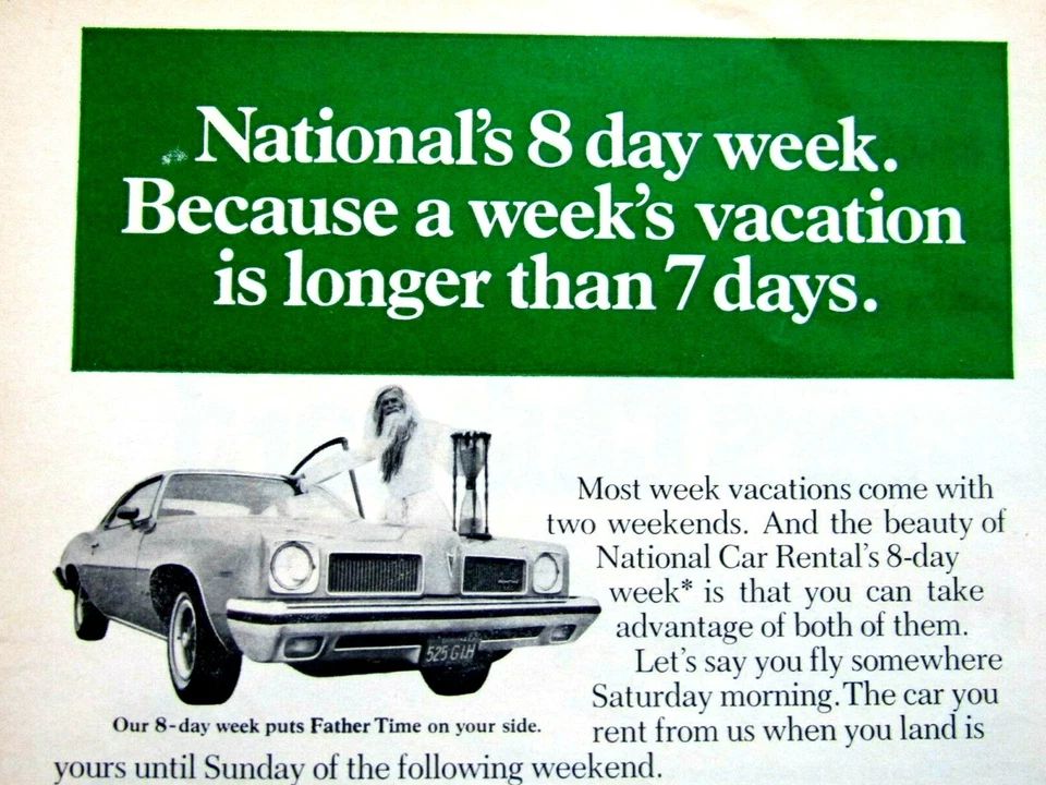 1973 Pontiac Le Mans Vintage National Car Rental Original Print Ad-8.5 x 11" - Image 3 of 4