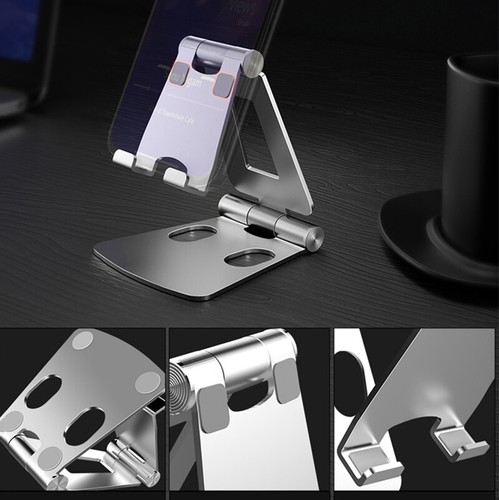 Metal Mobile Phone Holder Foldable Desk Stand For iPhone 12 11 Pro Max Samsung - Picture 9 of 15