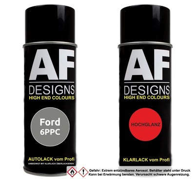 Spraydose für Ford 6PPC Argento Metallic Basislack Klarlack Sprühdose 400ml